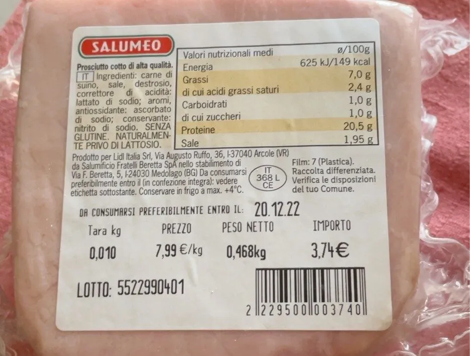 Prosciutto cotto alta qualita