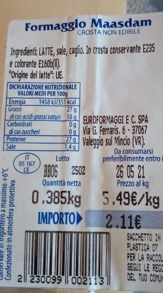 Formaggio Maasdam