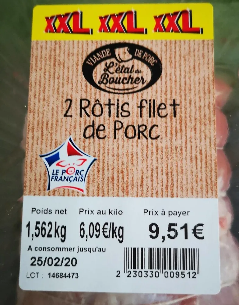 2 Rôtis filet de porc