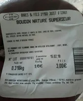 Boudin nature supérieur