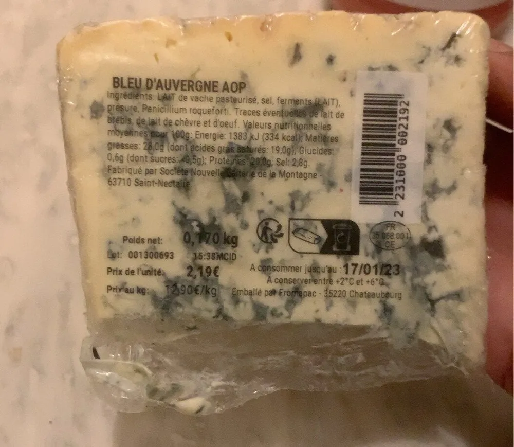 Bleu d’auvergne aop