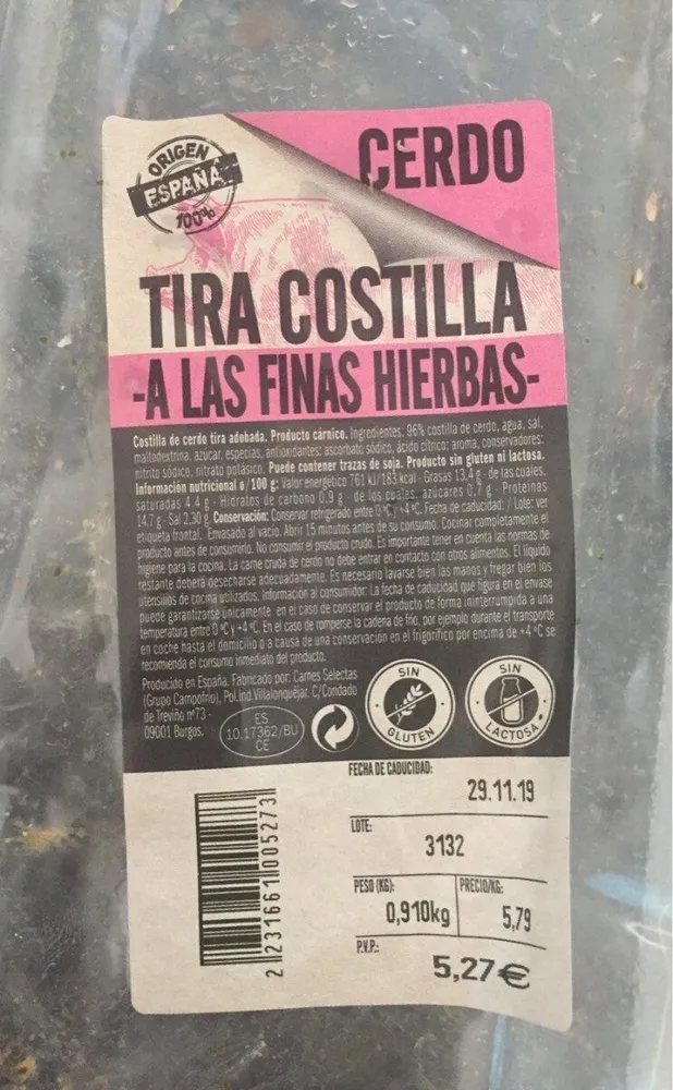 TIRA DE COSTILLA A LAS FINAS HIERBAS