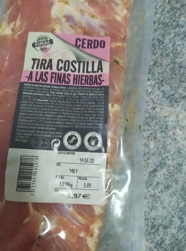 Tira costilla a las finas hierbas