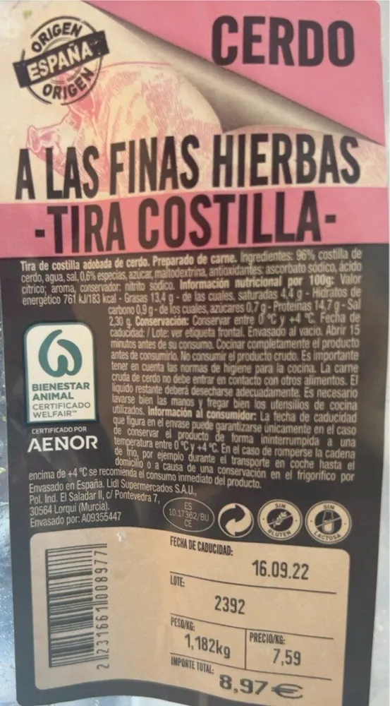 Costillas de cerdo a las finas hierbas