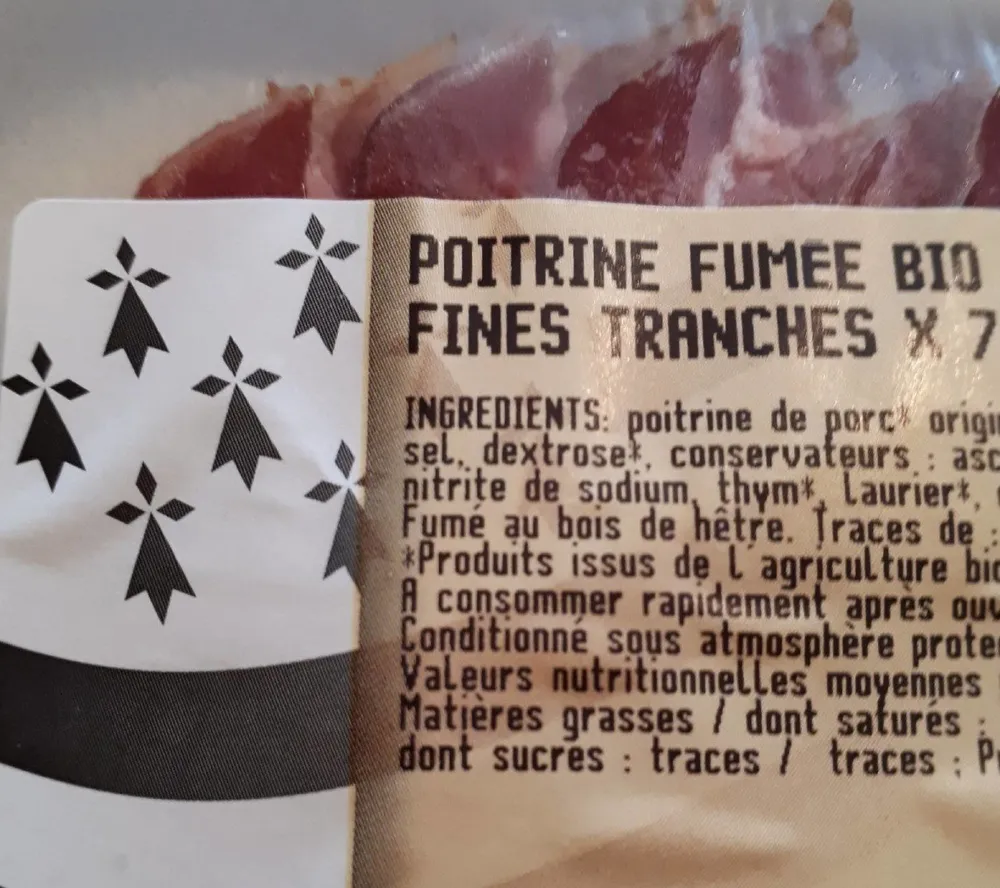 Poitrine fumée Bio fines tranches