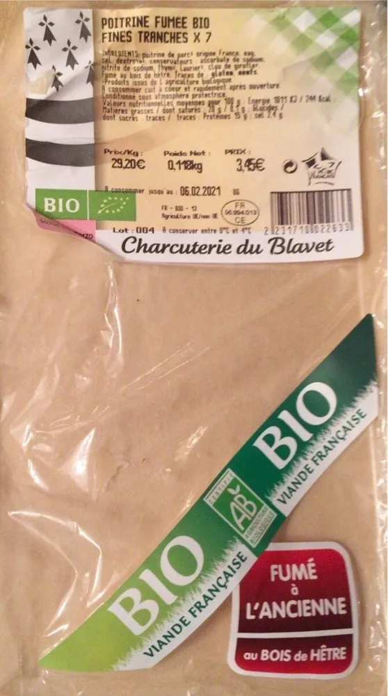 Poitrine fumée bio