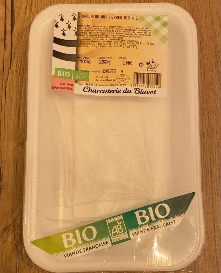 Chipolatas aux herbes bio