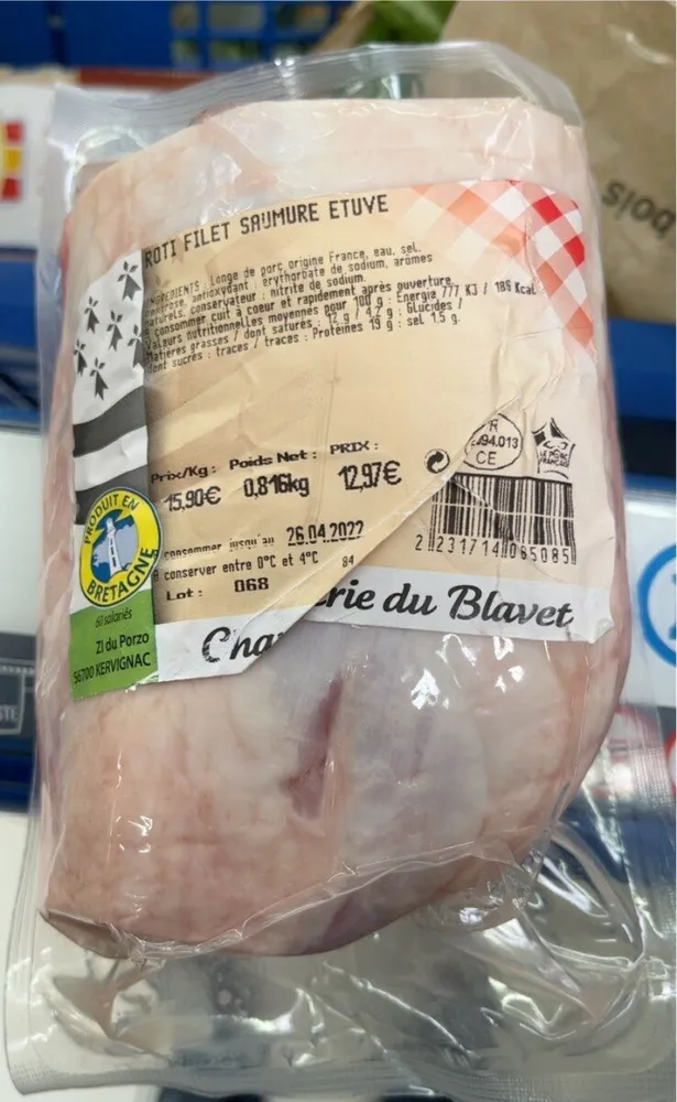 Roti filet saumure etuve
