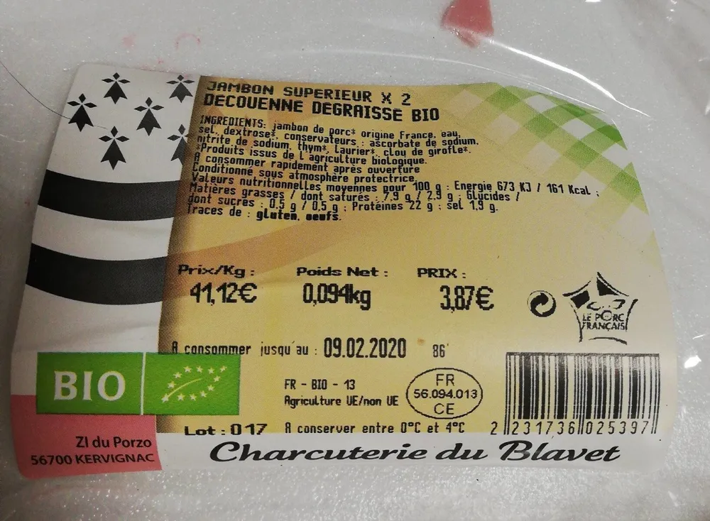 Jambon supérieur bio