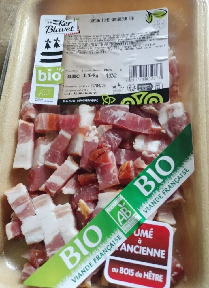 Lardon fumé supérieur bii