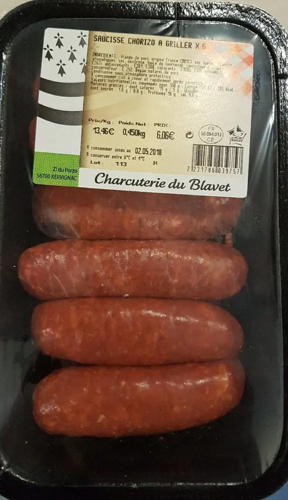 Saucisse chorizo a griller x6
