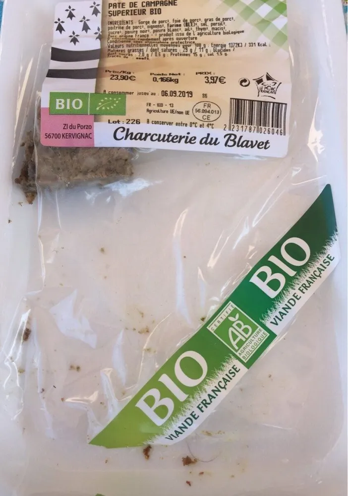 Pate de campagne superieur bio