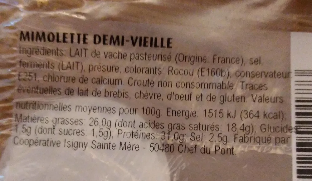 Mimolette 1/2 vieille