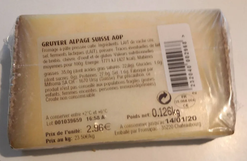 gruyere alpages suisse AOP