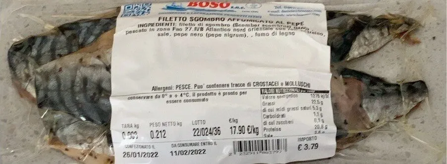 Filetto sgombro affumicato al pepe