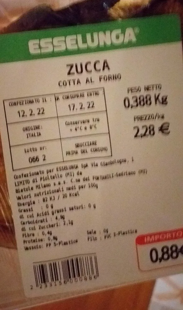 Zucca cotta al forno