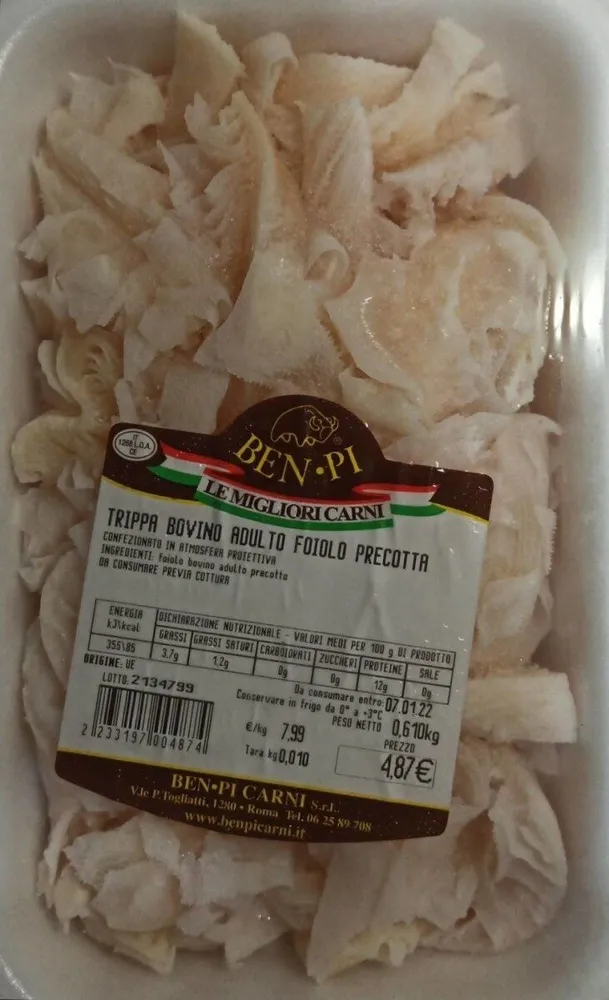 Trippa bovino adulto foiolo precotta