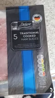 Traditional cooked ham slices