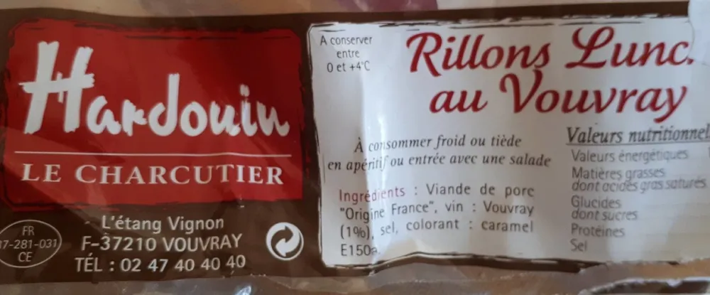 Rillons Lunch au Vouvray