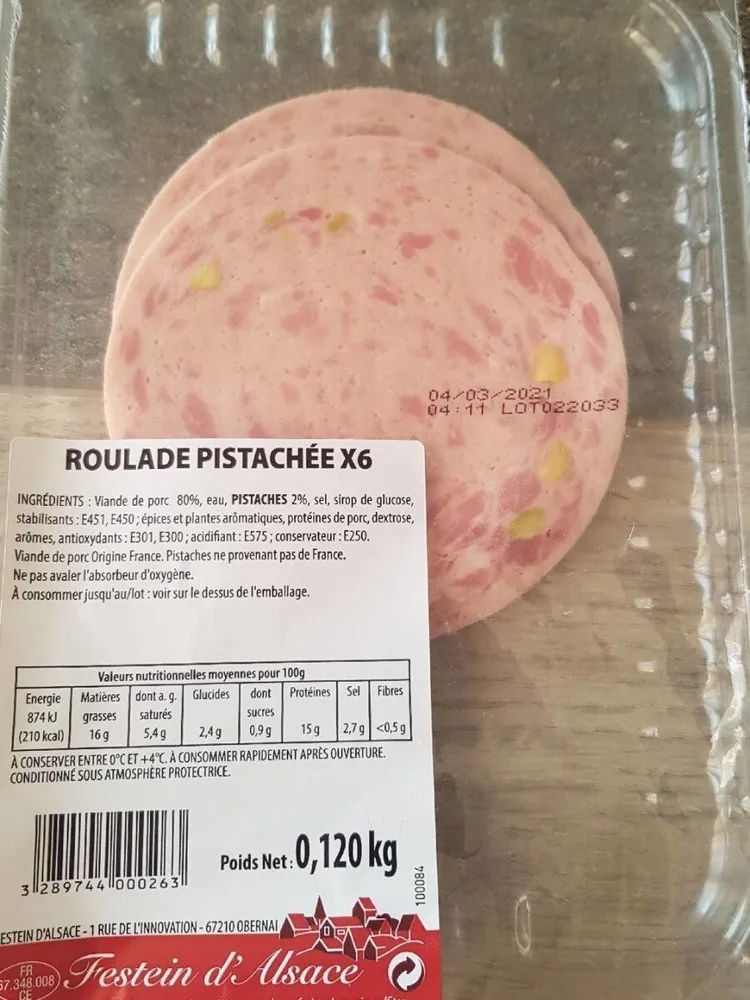 Roulade pistachée