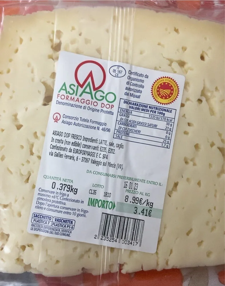 Asiago formaggio DOP