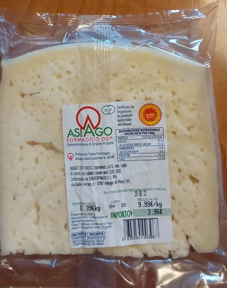Asiago formaggio dop