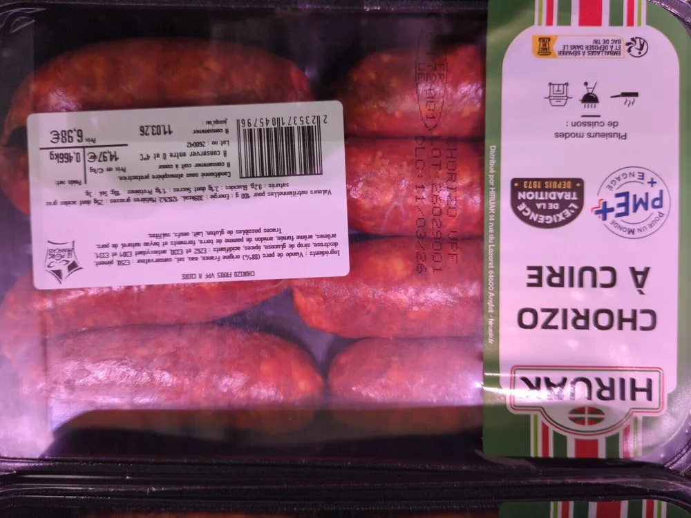 Chorizo à cuire