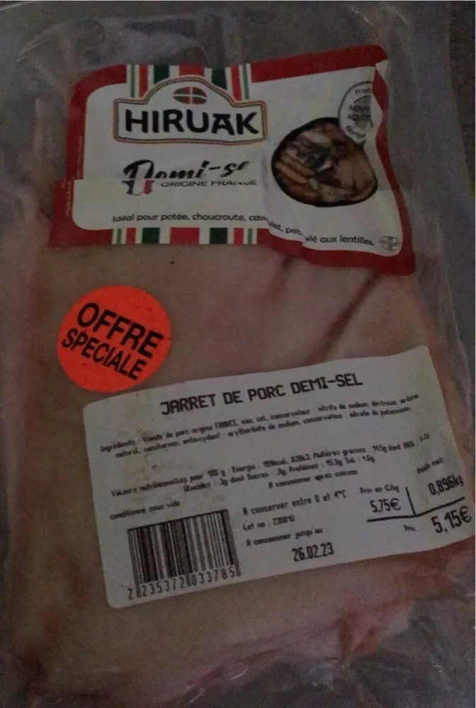Jarret de porc demi sel