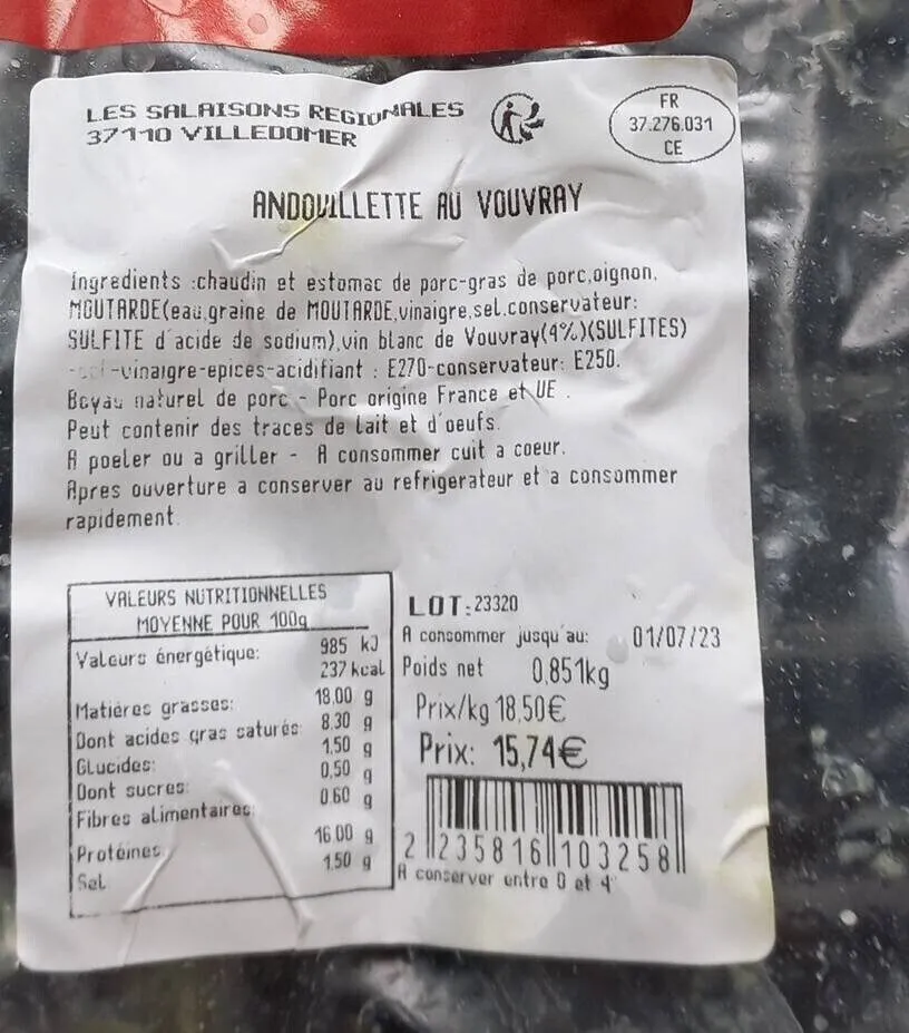 Andouillette au vouvray