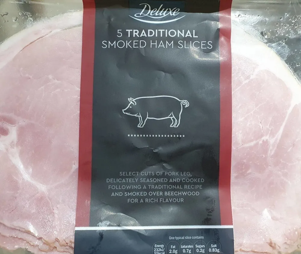 5 Traditional smoked ham slices