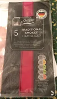 Cooked and smoked ham slices