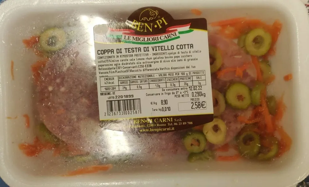 Coppa di testa di vitello cotta
