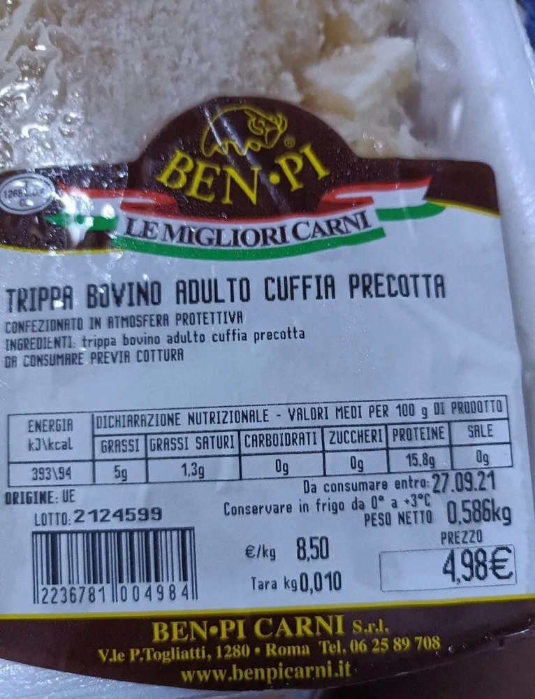 Trippa bovino adulto