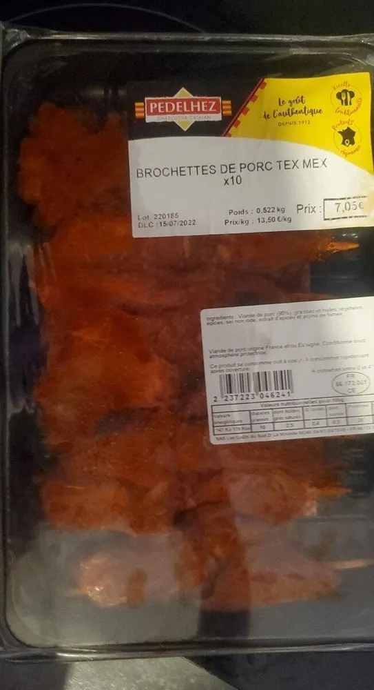 Brochette de porc tex mex