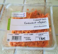 Carottes finement râpées