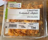 Carottes finement rapées ail et ciboulette