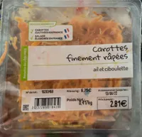 Carottes finement rapées ail ciboulette