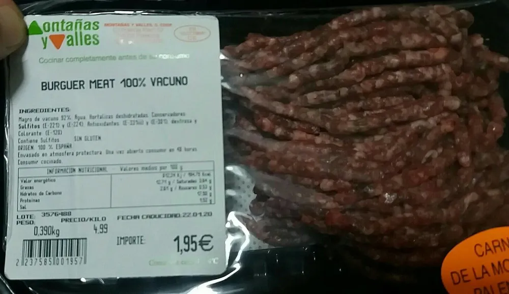 Burger meat 100%vacuno