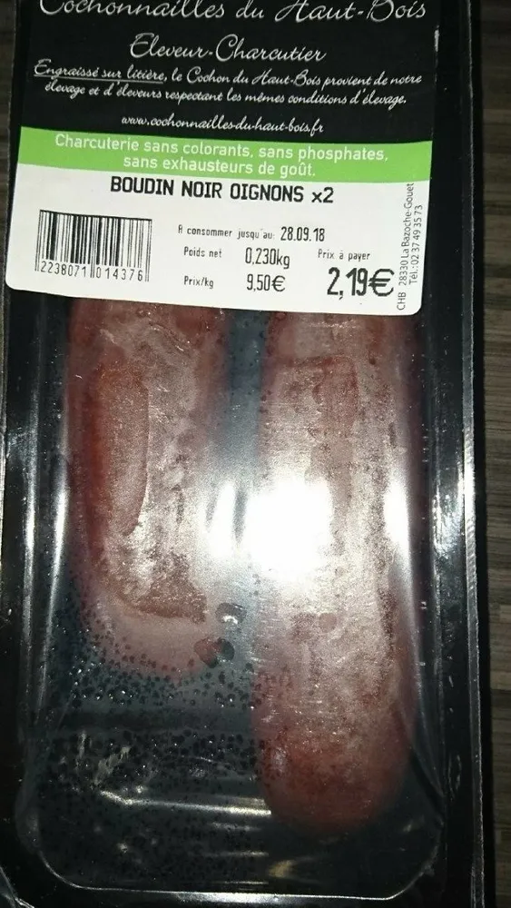 Boudin noir oignons