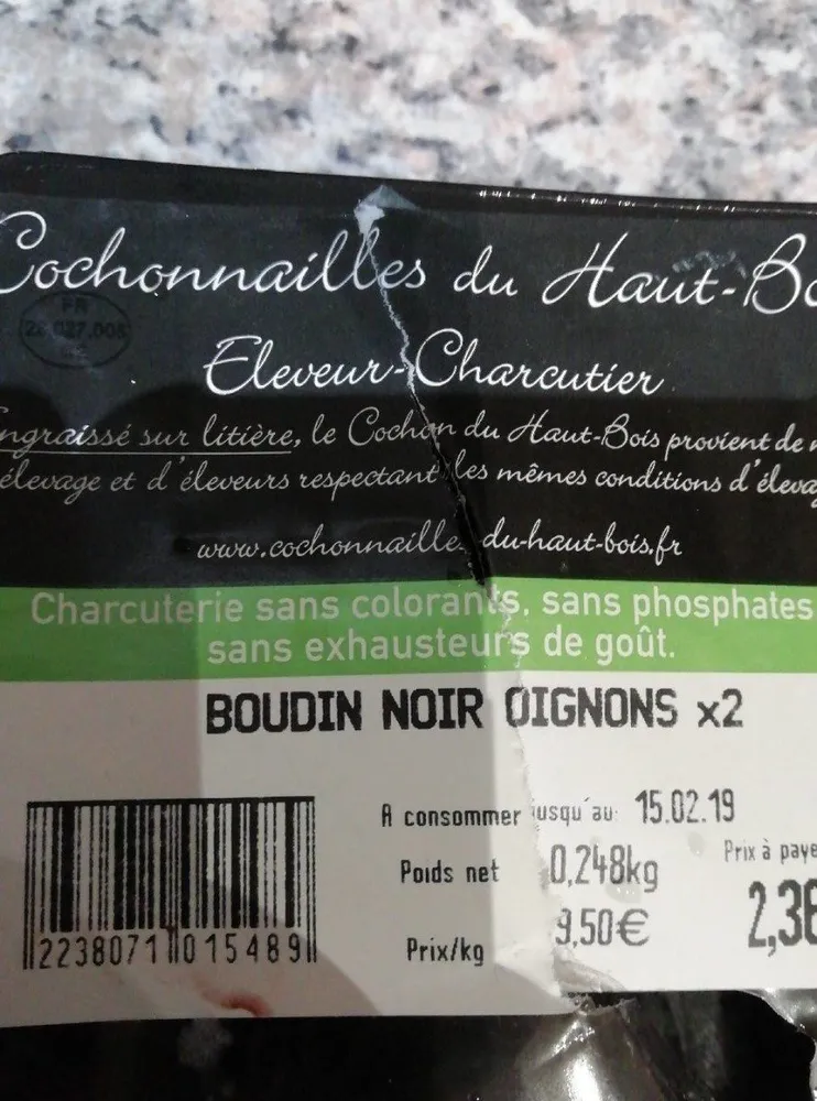 Boudin noir aux oignons