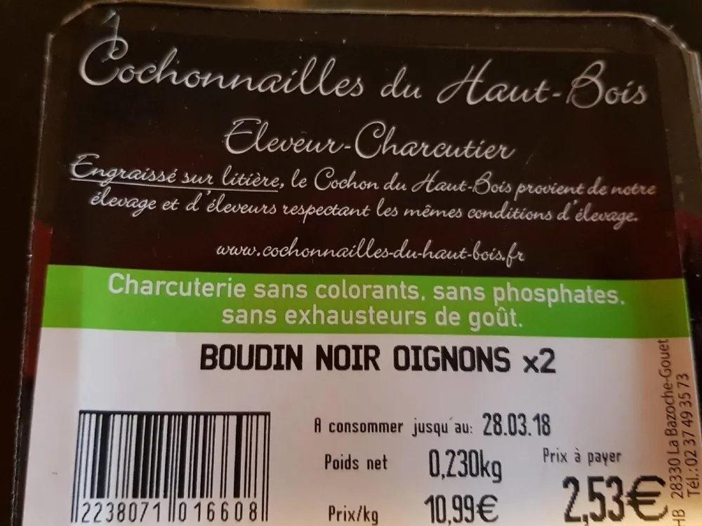 Boudin noir oignons