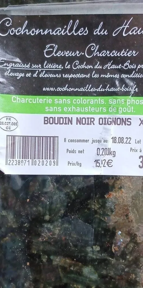 Boudin noir oignons