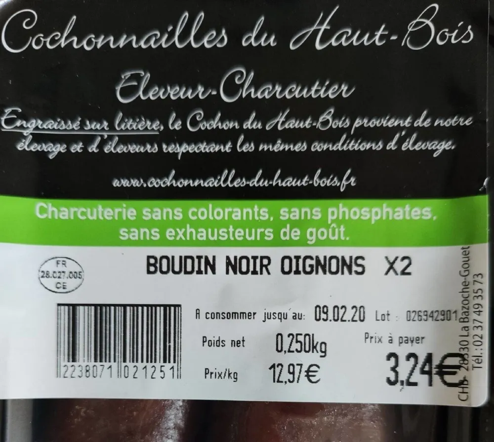 Boudin noir aux oignons