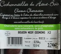 Boudin noir aux oignons