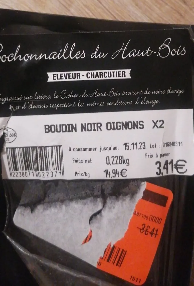 Boudin noir oignons