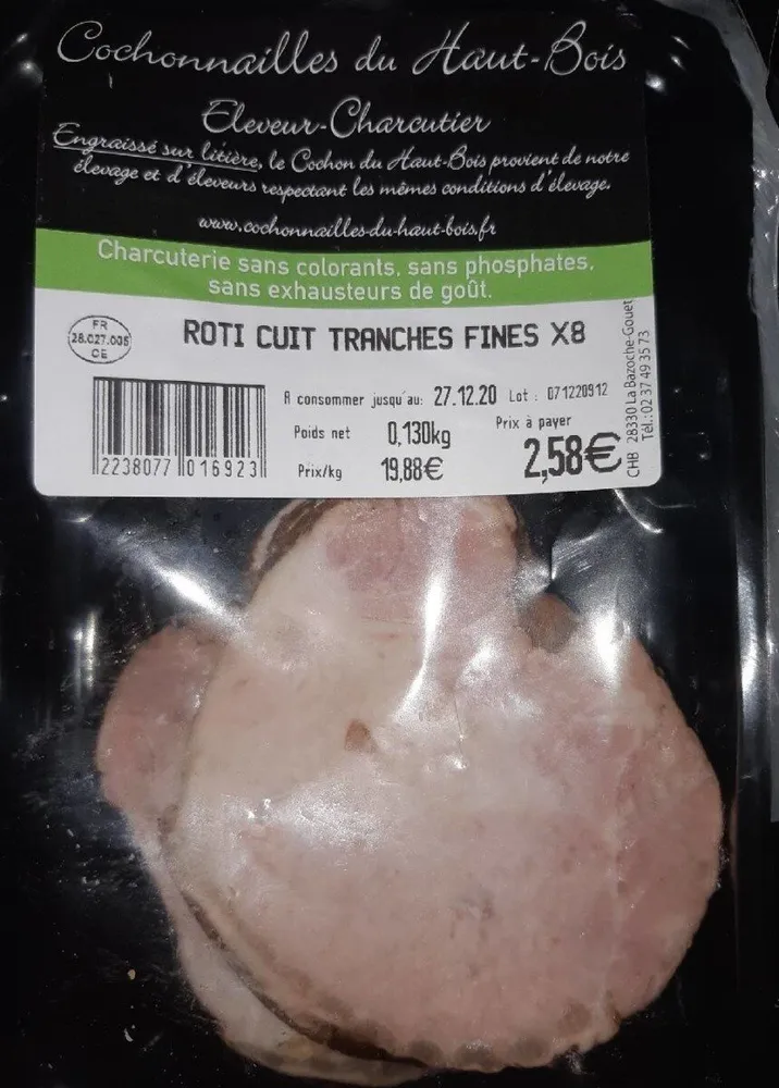 Roti cuit tranches fines X8