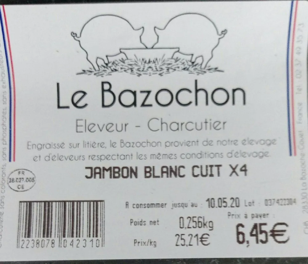 Jambon blanc x4