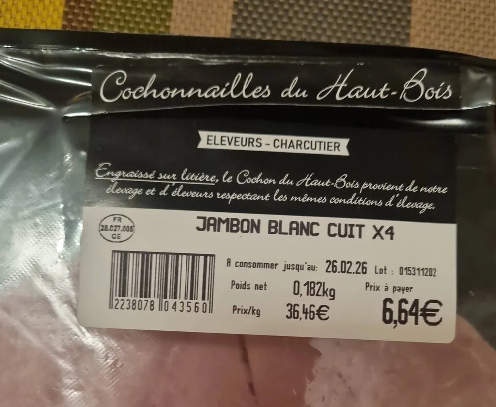 Jambon blanc cuit