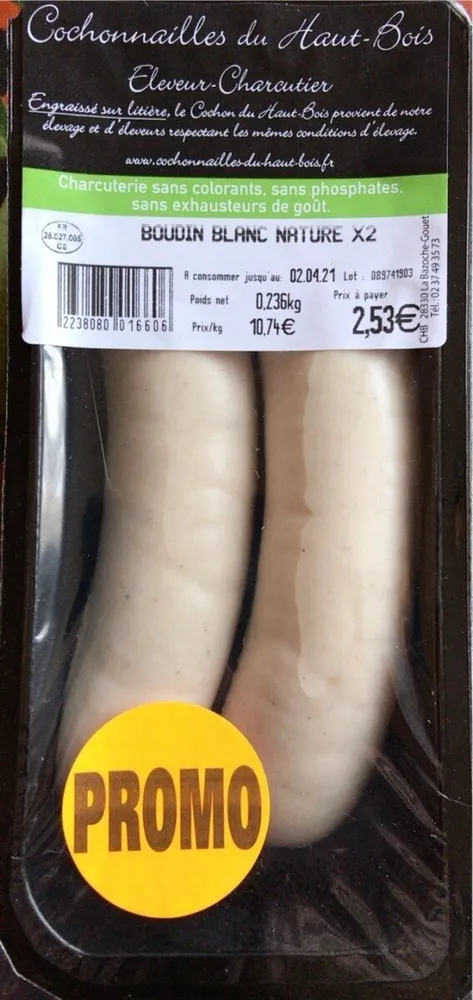 Boudin blanc nature
