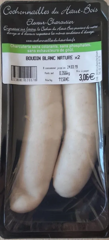 Boudin blanc nature